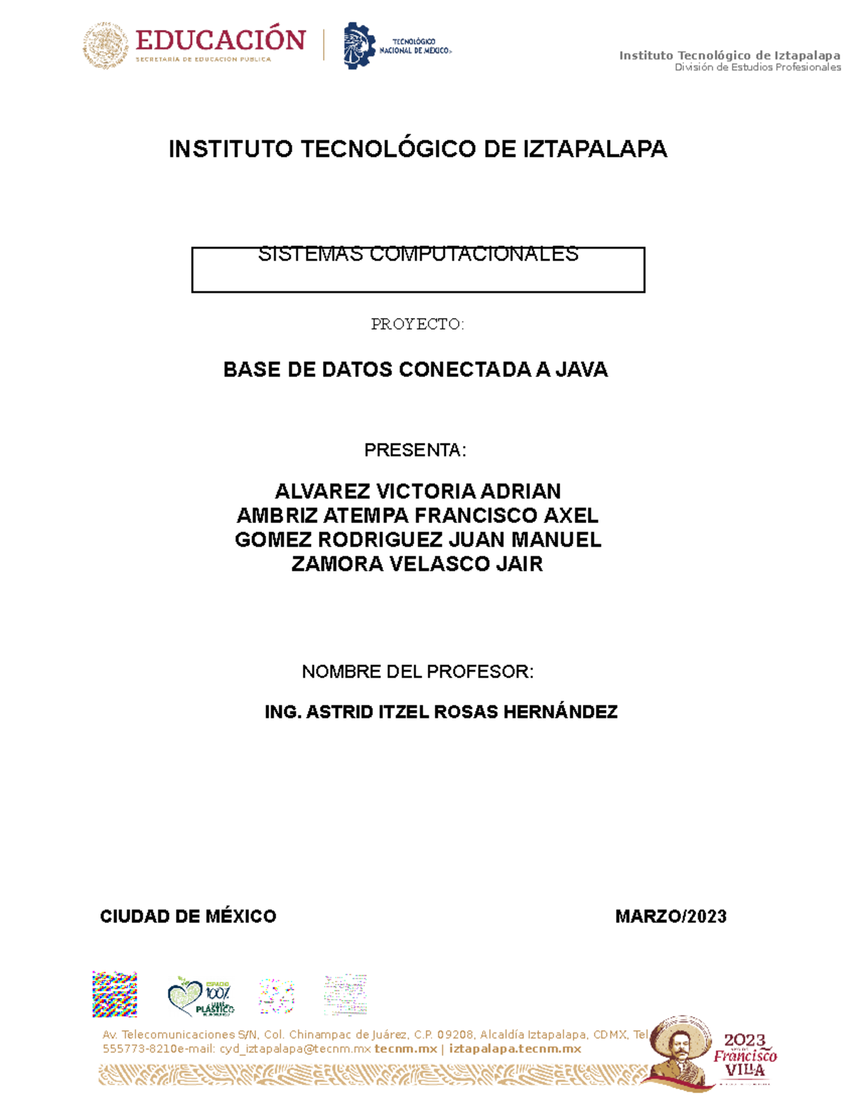 Proyecto Final: Conexión de Base de Datos Maria DB y Java (SISTEMAS ...