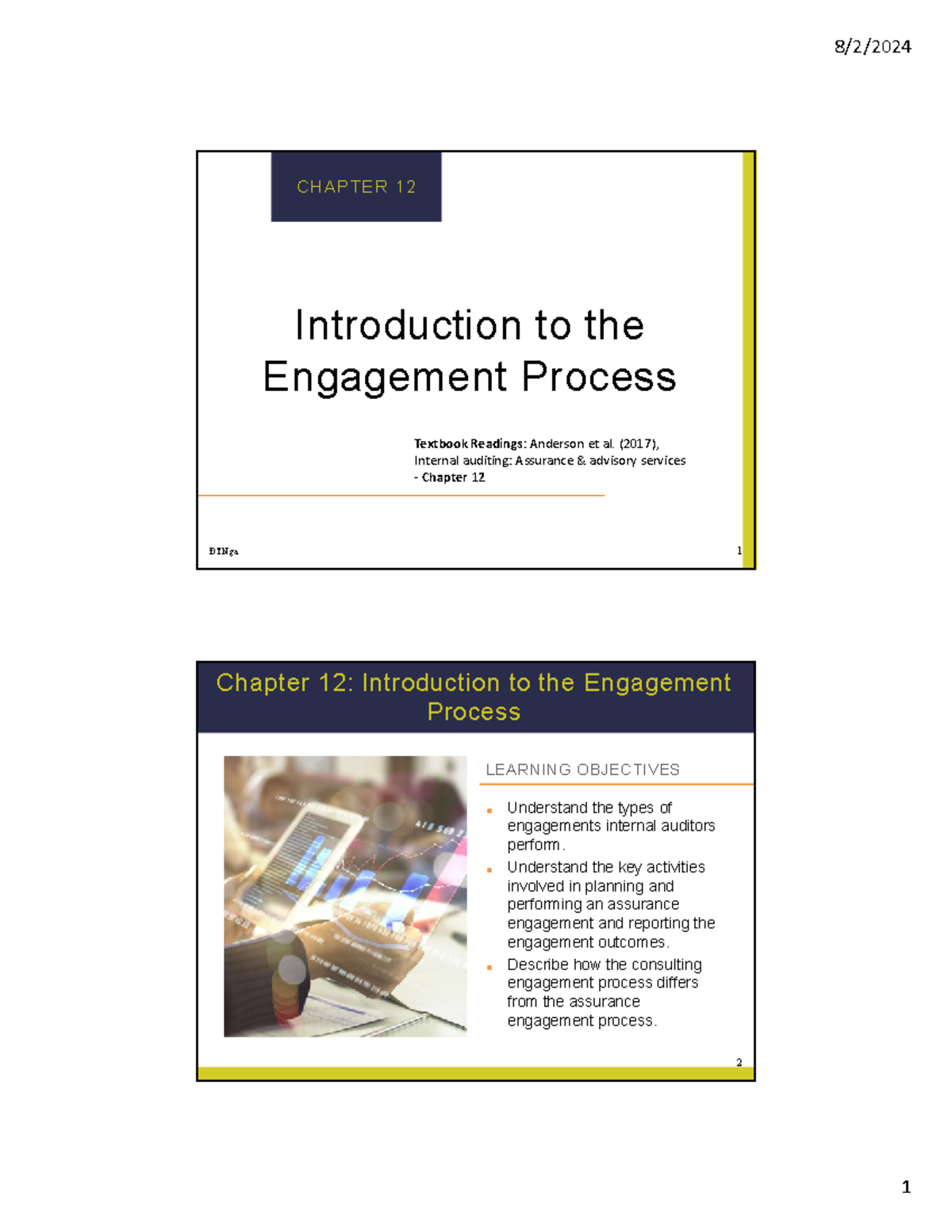 Chapter 12 - IA - Introduction to the Engagement Process - Studocu