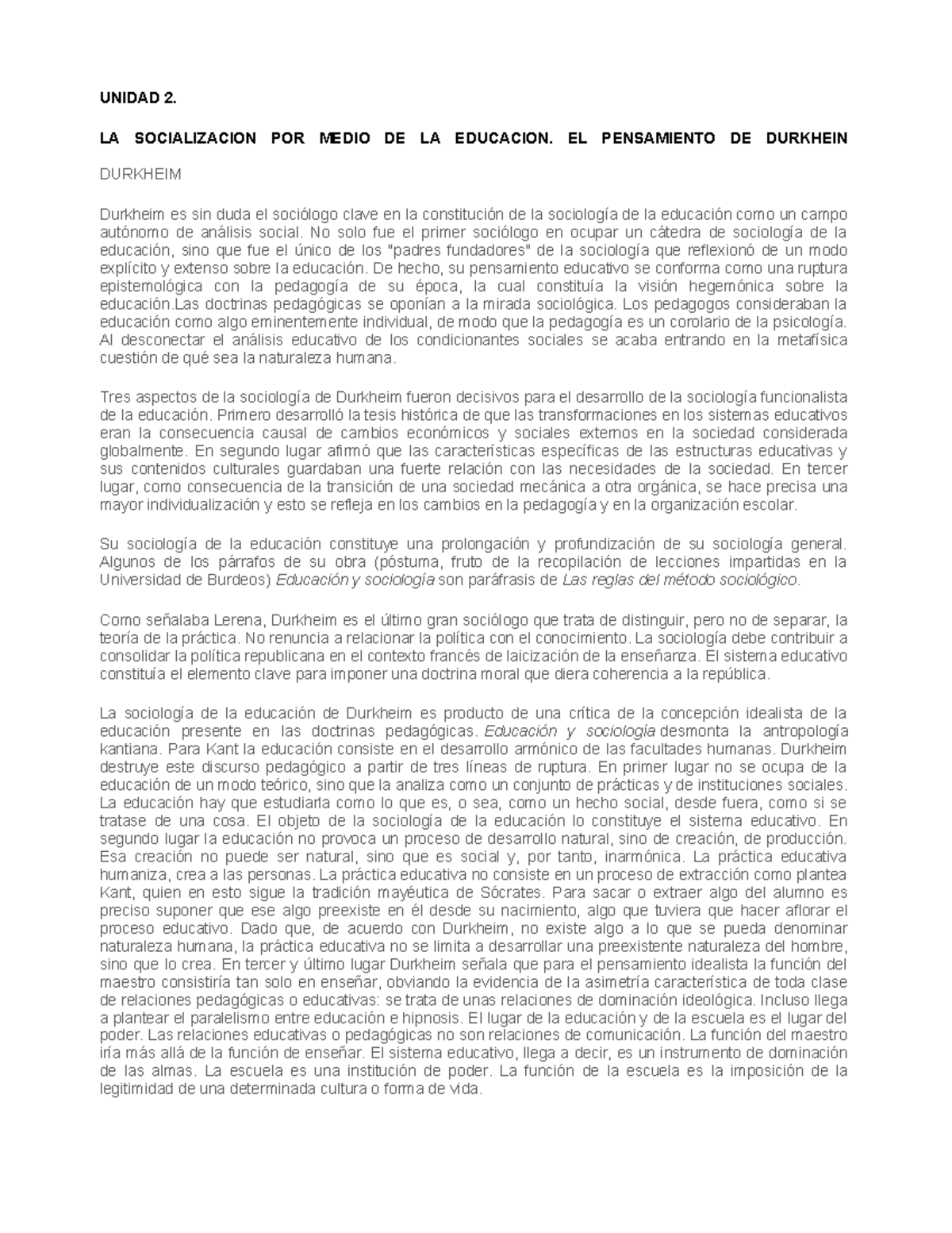 411873049 La Educacion Como Proceso Social - UNIDAD 2. LA SOCIALIZACION ...