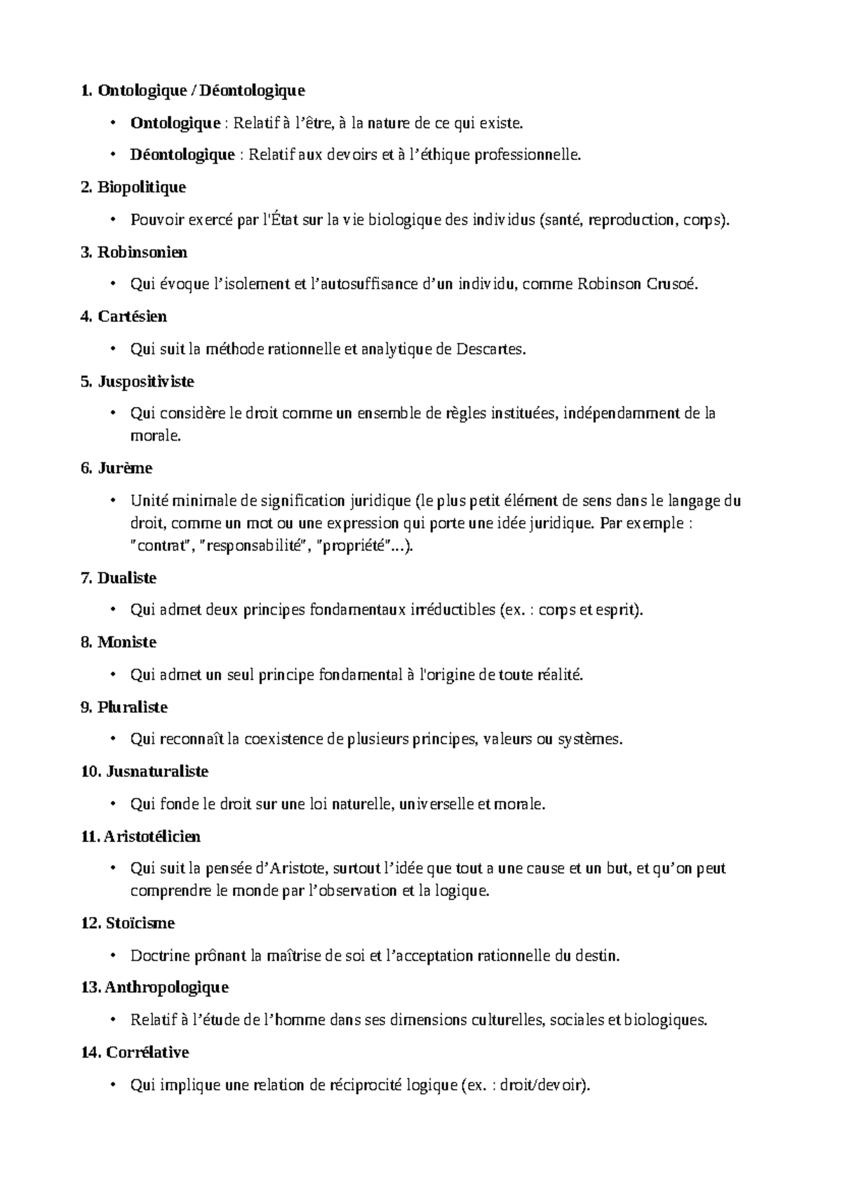 Théories du Droit - Module 1 - Lexique des Concepts Juridiques - Studocu