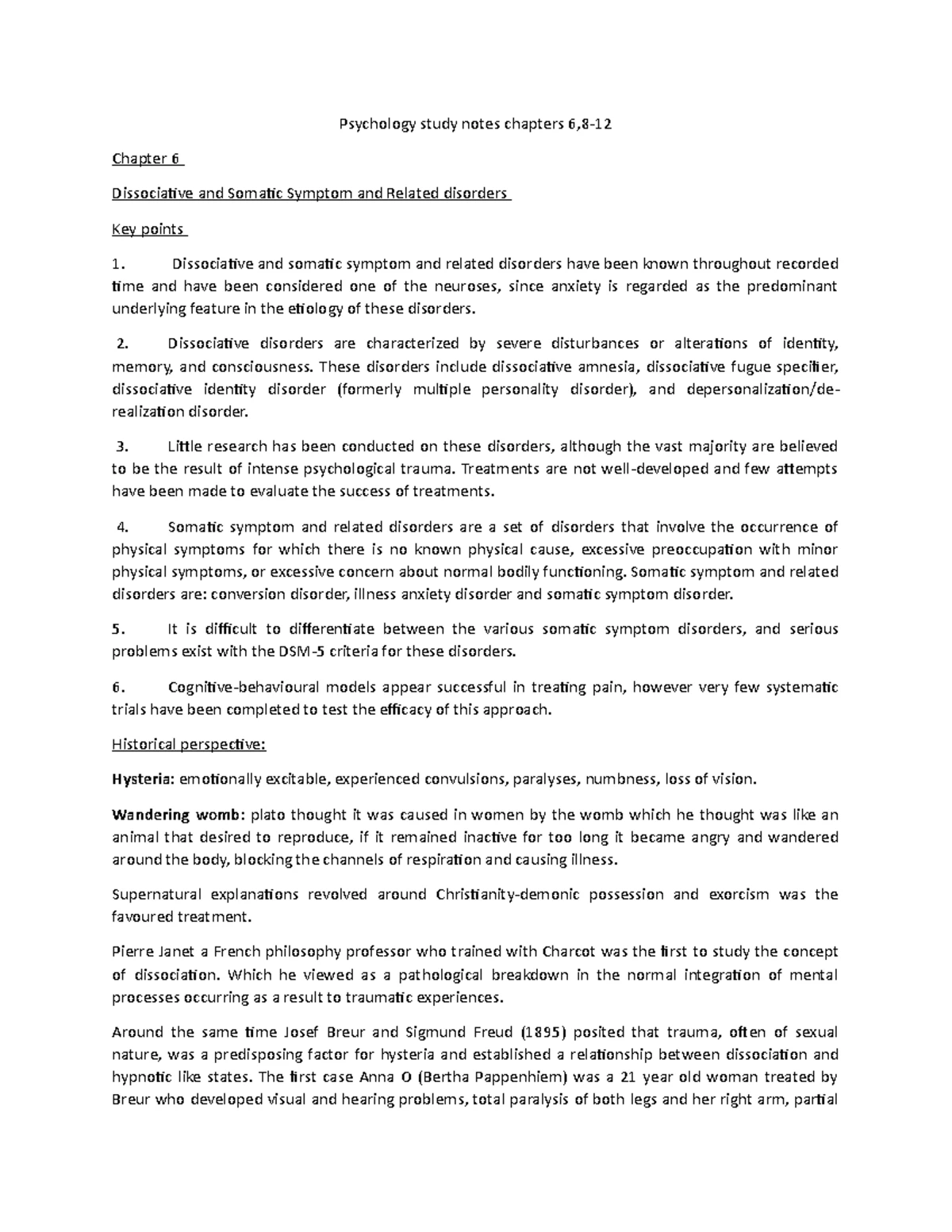 Summary - Quiz 1/ Midterm Exam - Abnormal Psychology Quiz # Chapter 3 ...