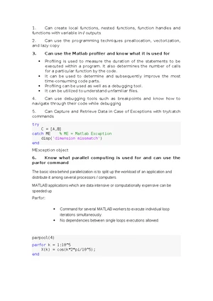 Matlab Programming & Software Development Concepts (Course Code ...