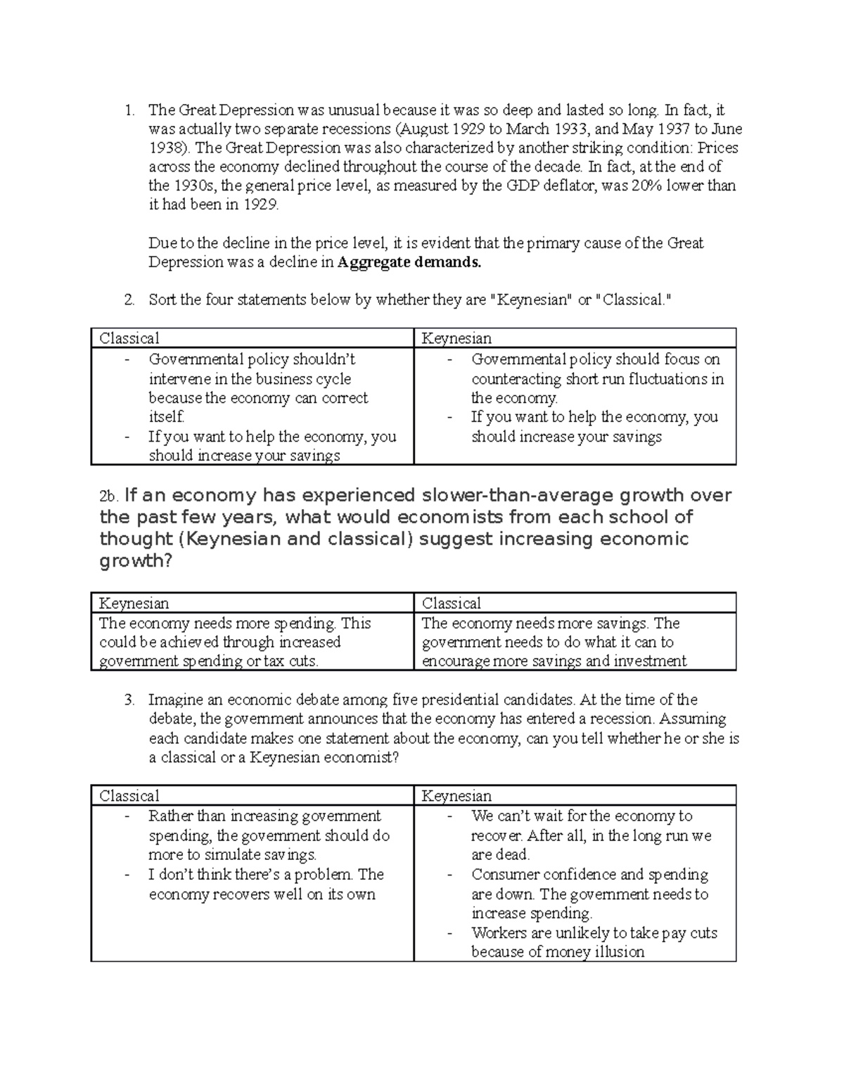 ECON 200 Chapter 14 notes - The Great Depression was unusual because it ...