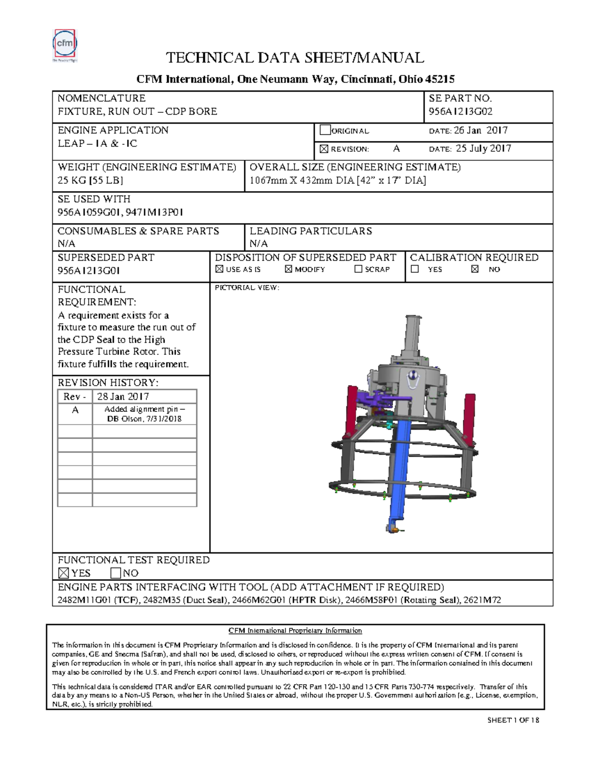 Technical Data Sheet for Fixture Run Out CDP Bore 956A1213G02 Rev B ...