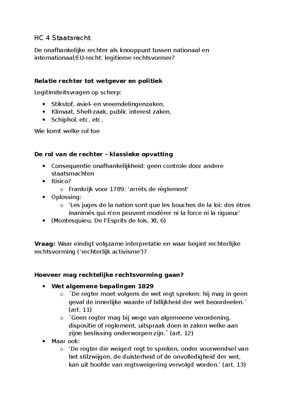 HC 4 Staatsrecht: De Rol van de Onafhankelijke Rechter in Politieke ...