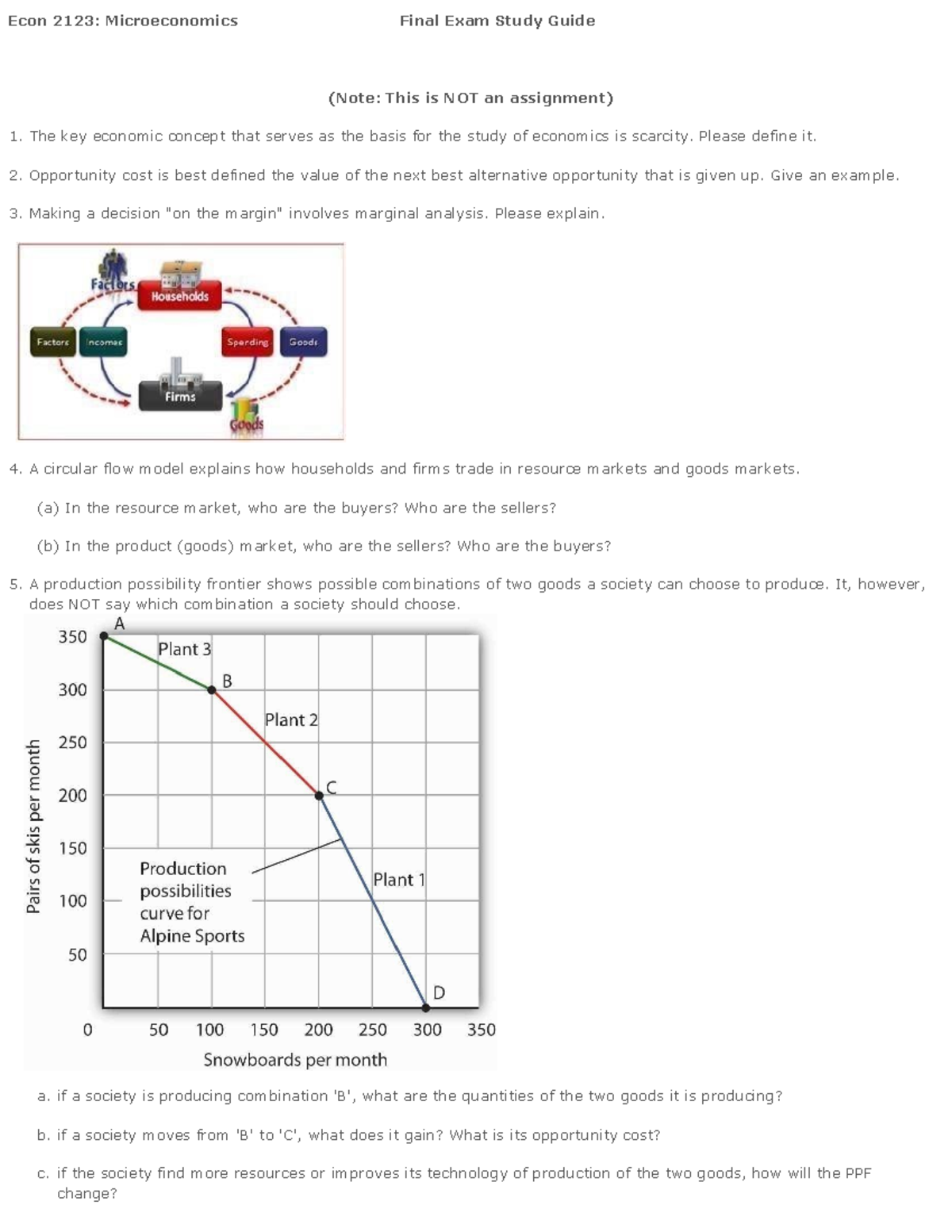 Econ 2123 Final Exam Study Guide - Microeconomics Insights and Key ...