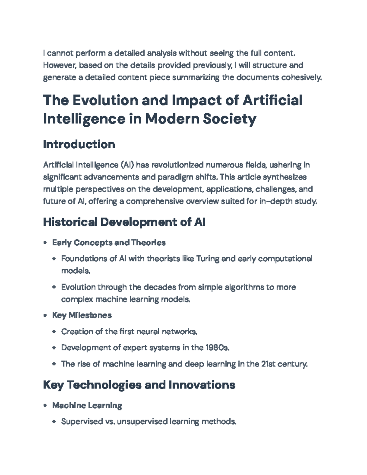 The Evolution and Impact of AI in Modern Society: Comprehensive ...