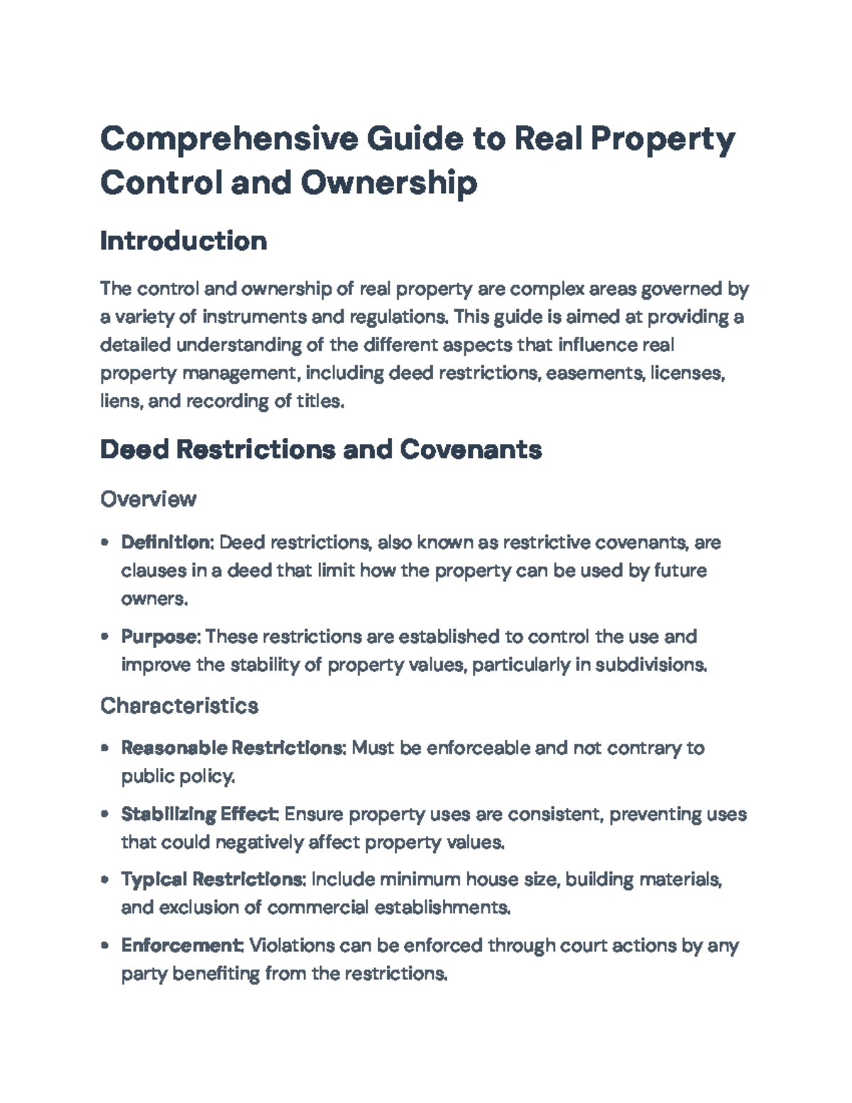 Comprehensive Guide to Real Property Control and Ownership ...