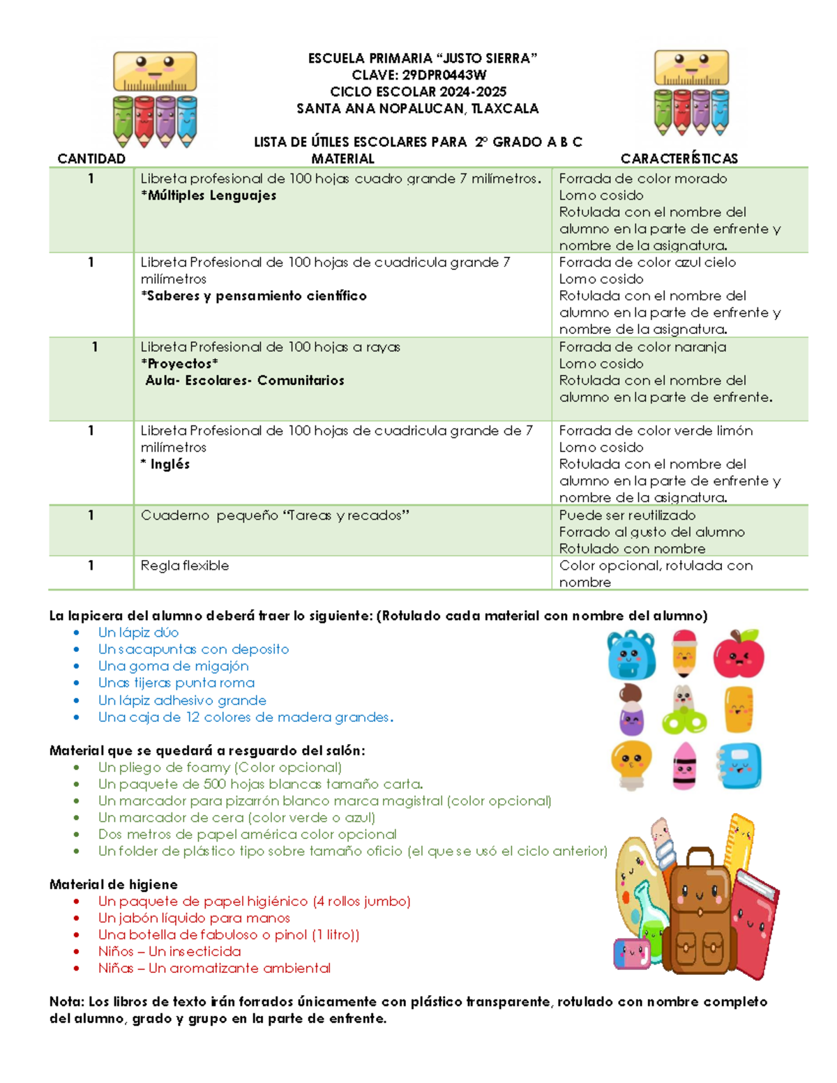 2° Grado: Lista de Útiles Escolares para Ciclo Escolar 2023 - Studocu