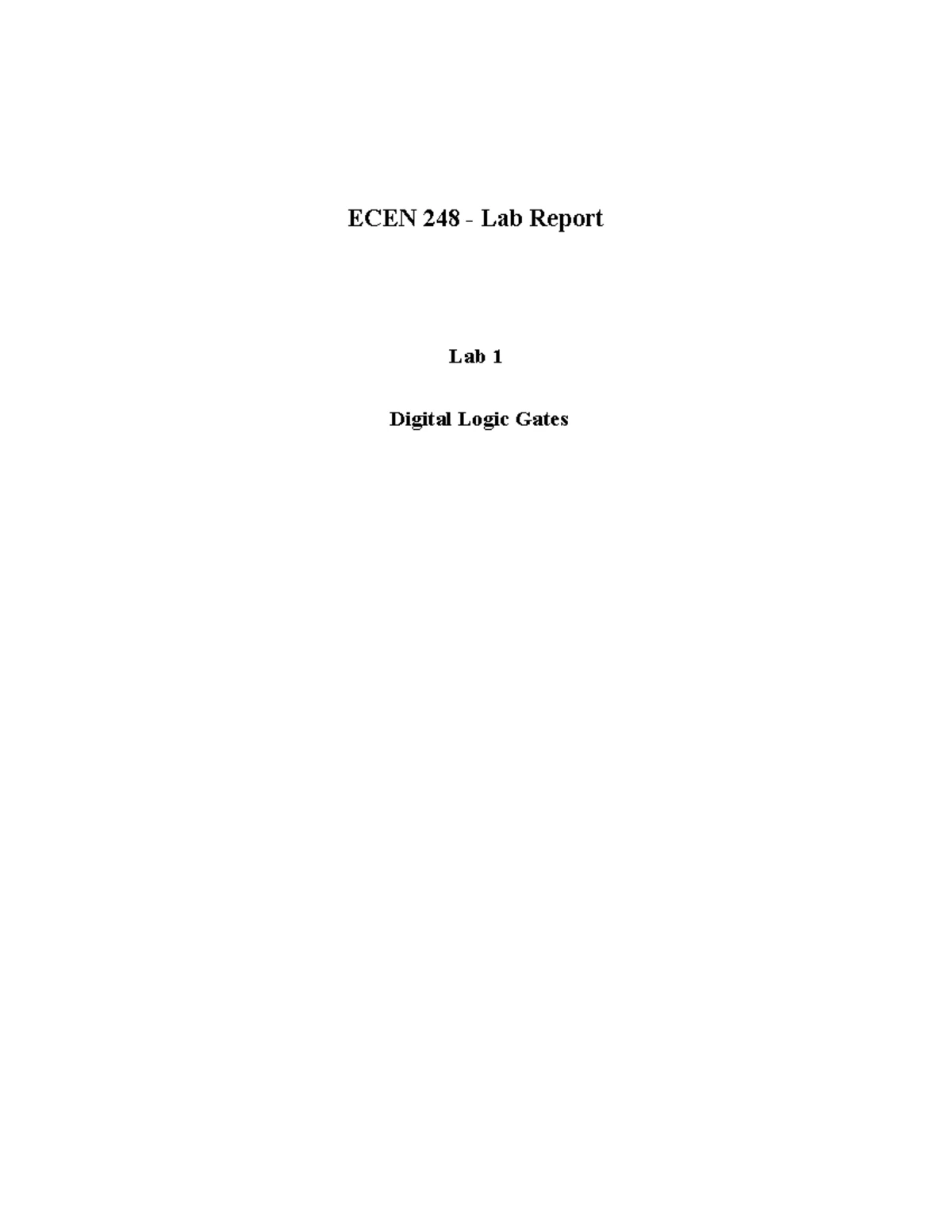 ECEN 248 - Lab 6 Report: Behavioral Verilog and Logic Synthesis - Studocu