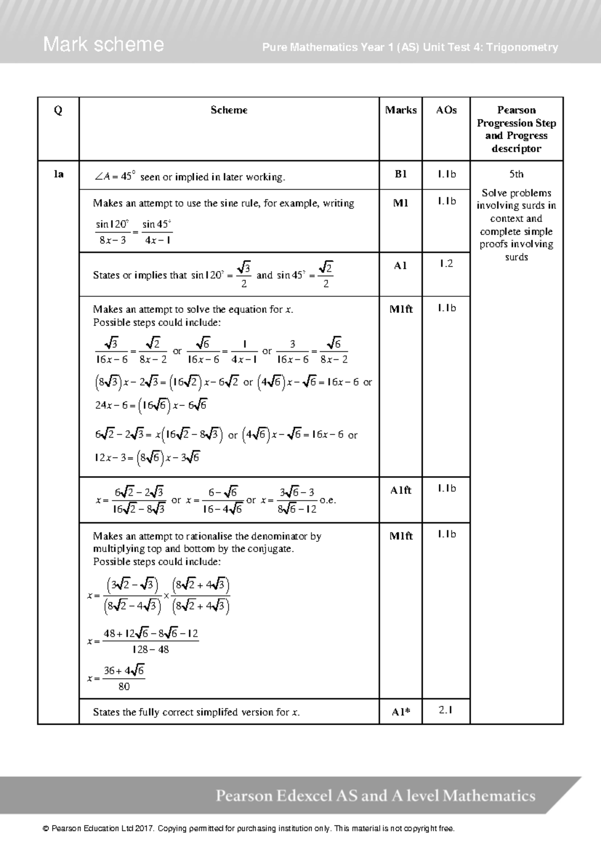 Unit 4 Solutions: Trigonometric Problems and Concepts - Studocu