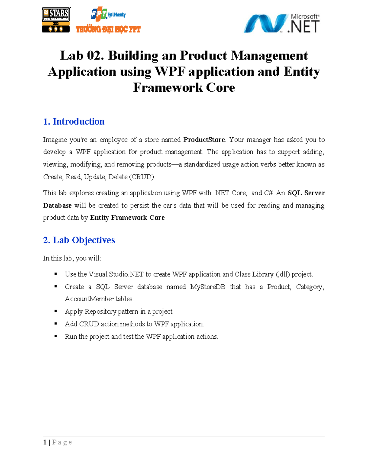 PRN212Lab 02 WPF Product Management App with Entity Framework Core ...