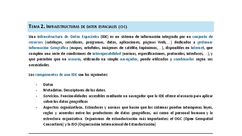 Tema 2: Infraestructura de Datos Espaciales (IDE) y su Importancia ...