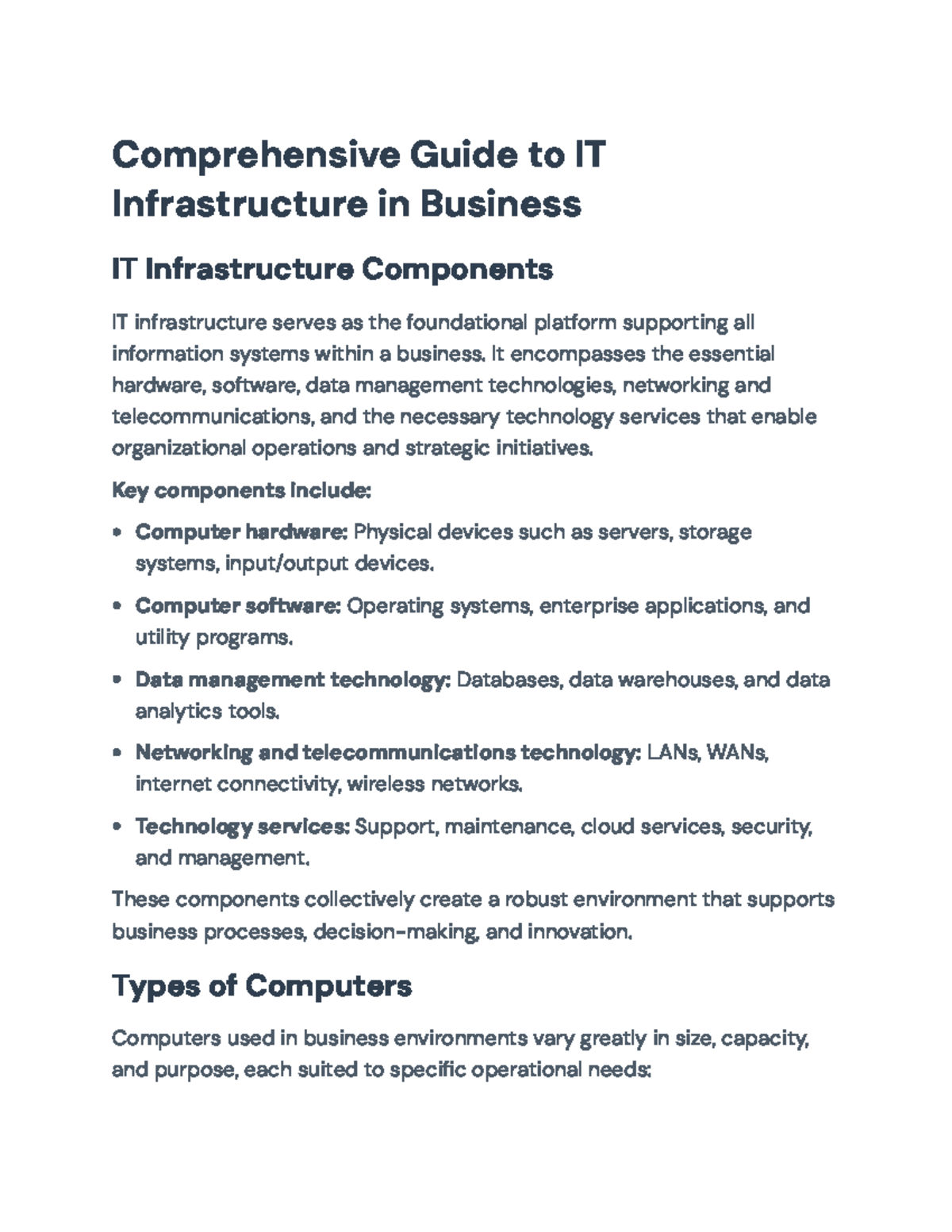 Comprehensive IT Infrastructure Overview: Key Components and Trends ...