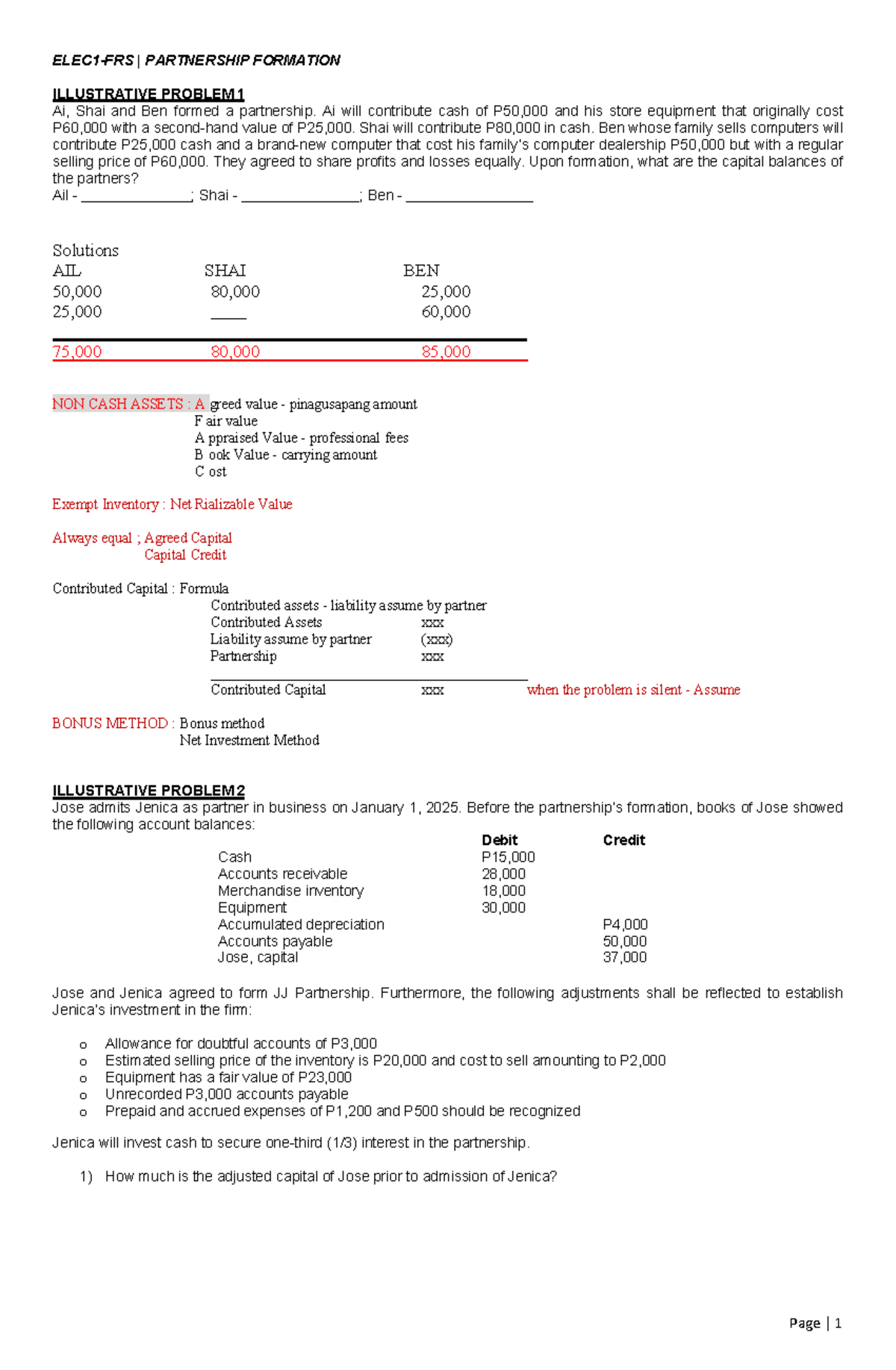 ELEC1-FRS1 Final Exam: Partnership Formation Problems and Solutions ...
