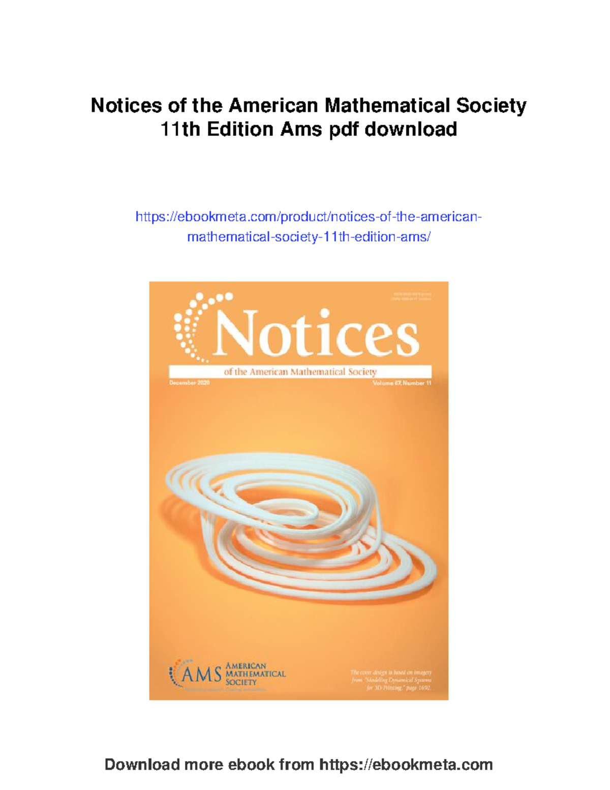 Notices of the American Mathematical Society 11th Edition (AMS) Guide ...