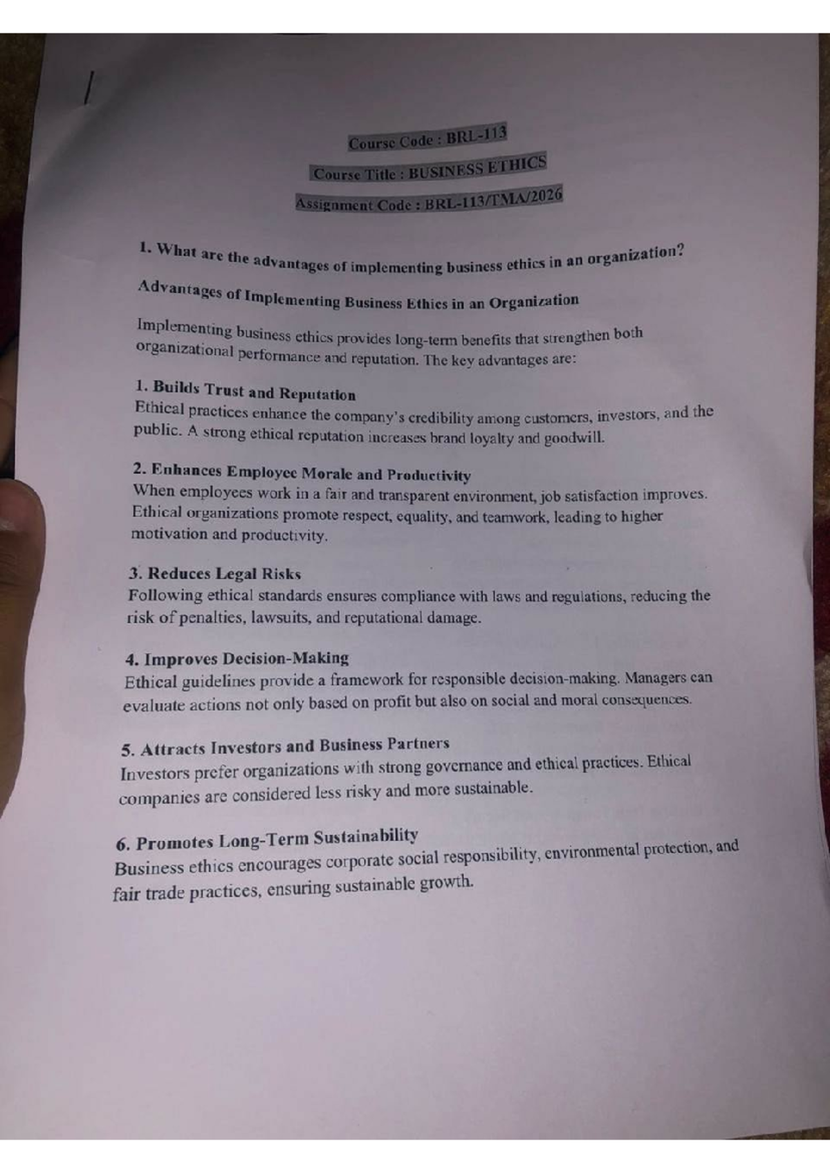 B RL 113 - Ethical Practices in Retail Pricing Strategies and ...