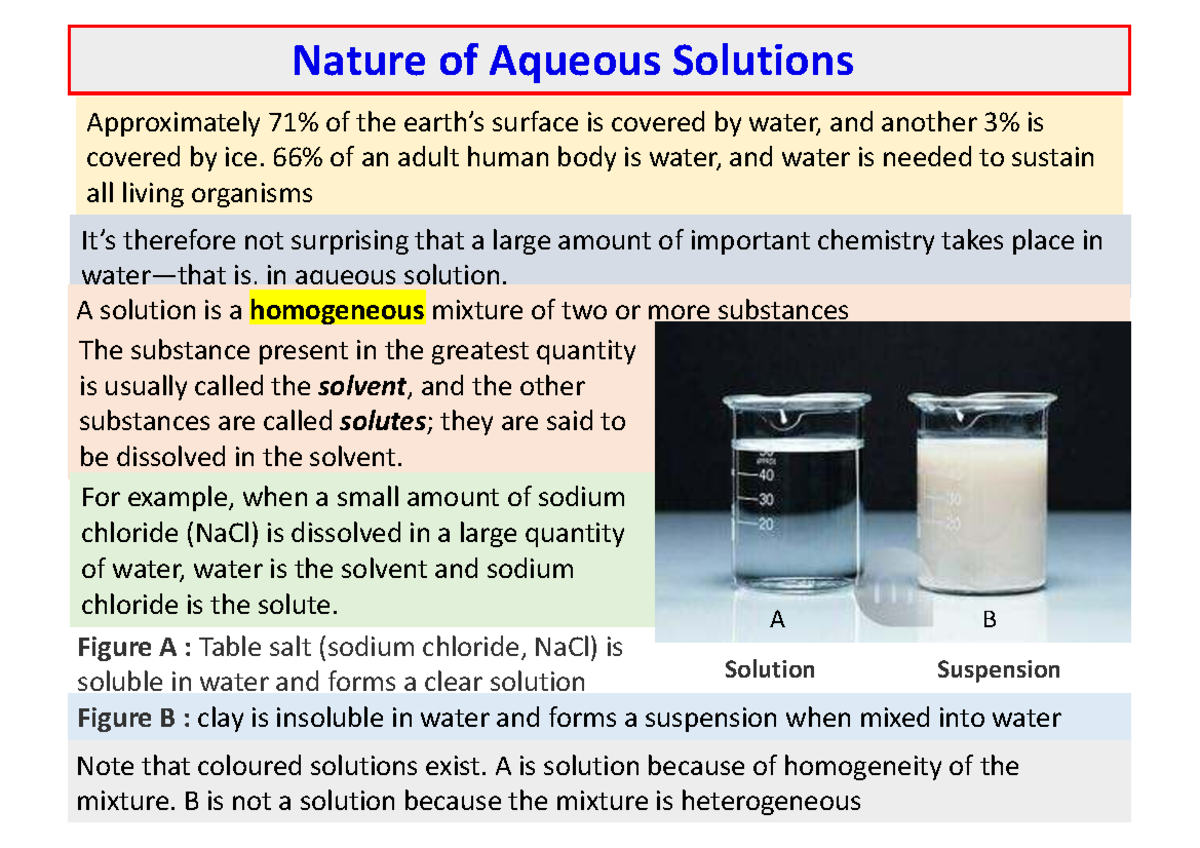 CHE107 Nature of Aqueous Solutions: Properties and Preparation - Studocu