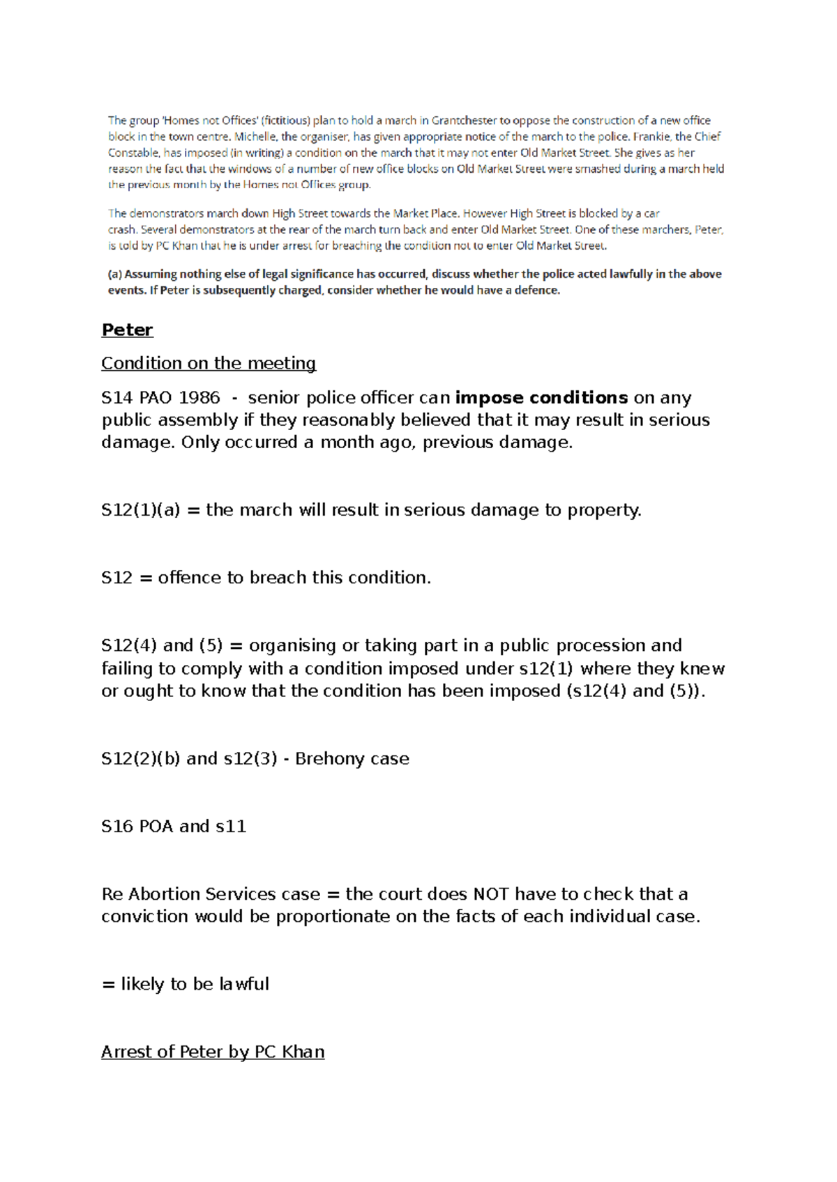 UNIT 7 - Human Rights - unit 7 HR notes - Peter Condition on the ...