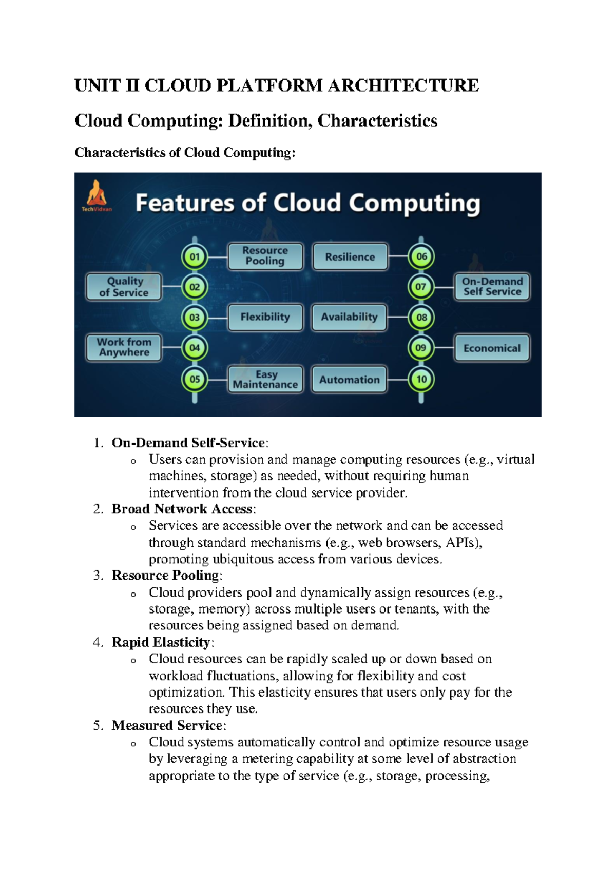 Cloud Notes Unit II: Understanding Cloud Platform Architecture - Studocu