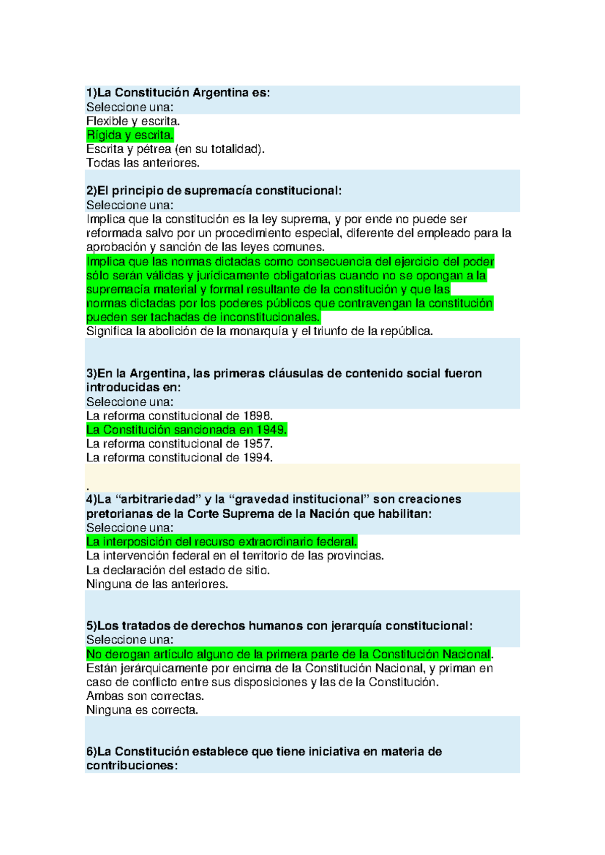 Parcial de Derecho Constitucional - Preguntas y Respuestas Esenciales ...