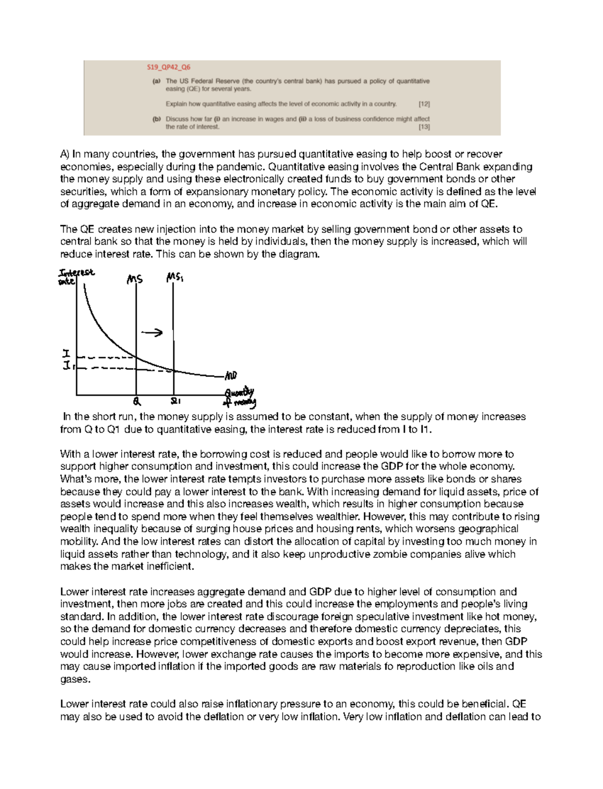 Money Demand and Supply: Insights into Quantitative Easing and Interest  Rates - Studocu
