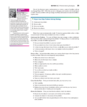 Example of Polya's Method - Mathematics in the Modern World - Studocu