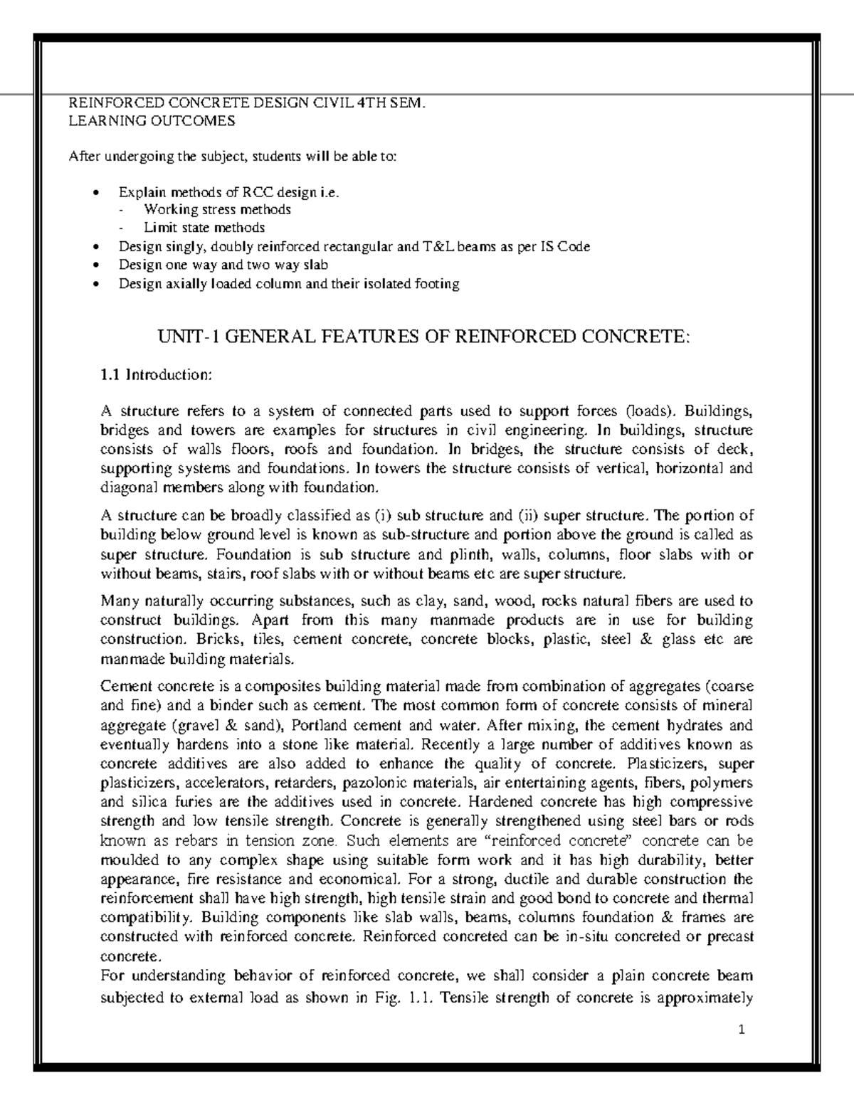 Reinforced Concrete Design Lecture Notes (CIVIL 4TH SEM) - Studocu