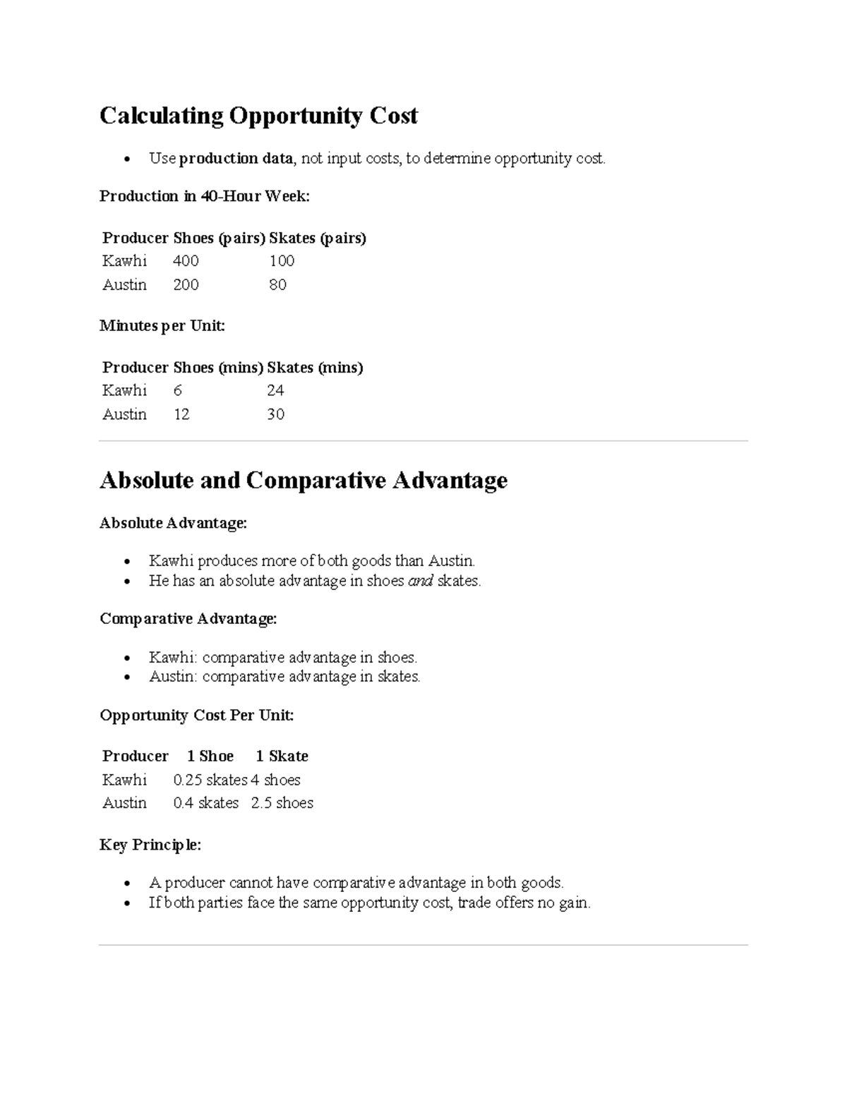 Lecture 2: Calculating Opportunity Cost and Comparative Advantage - Studocu
