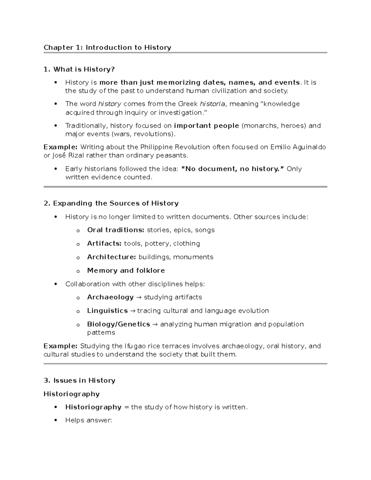 RPH 101: Chapter 1 - Understanding History and Its Sources - Studocu