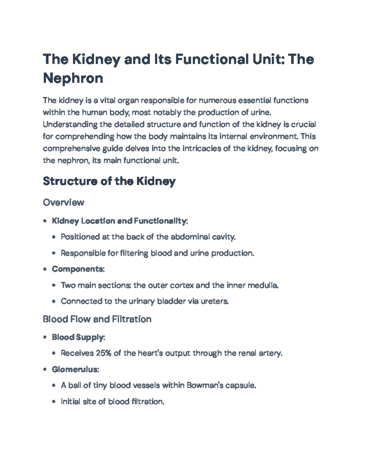 The Kidney and Nephron: Functions, Structure, and Homeostasis - The ...