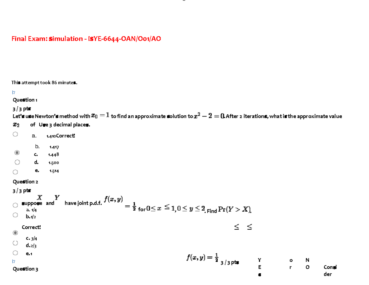 Final Exam: Simulation Insights for ISYE 6644 OAN O01 AO - Studocu