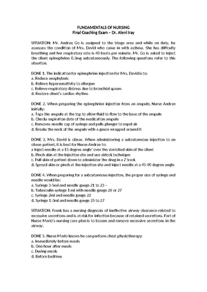 PSY 202 - Psychiatric & Mental Health Nursing Exam Notes - Studocu