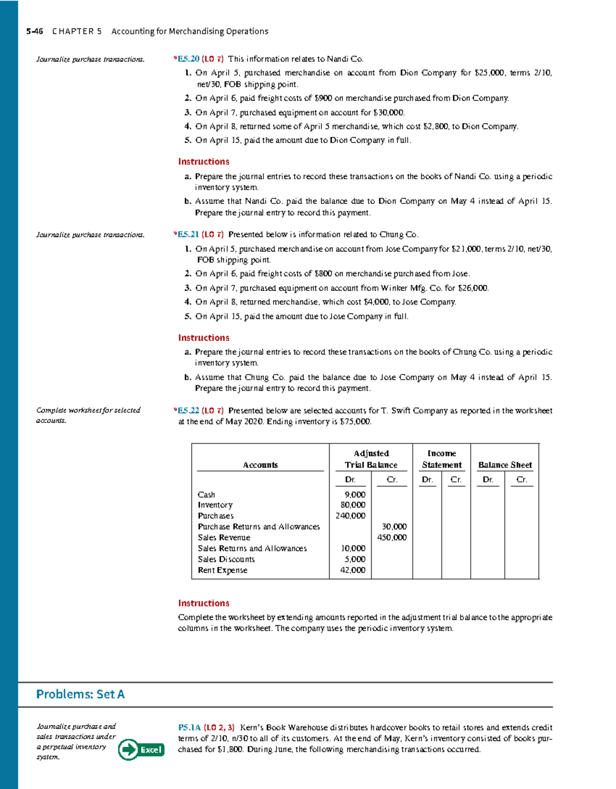 Problems of Chapter 5: Accounting for Merchandising Operations (P5 ...