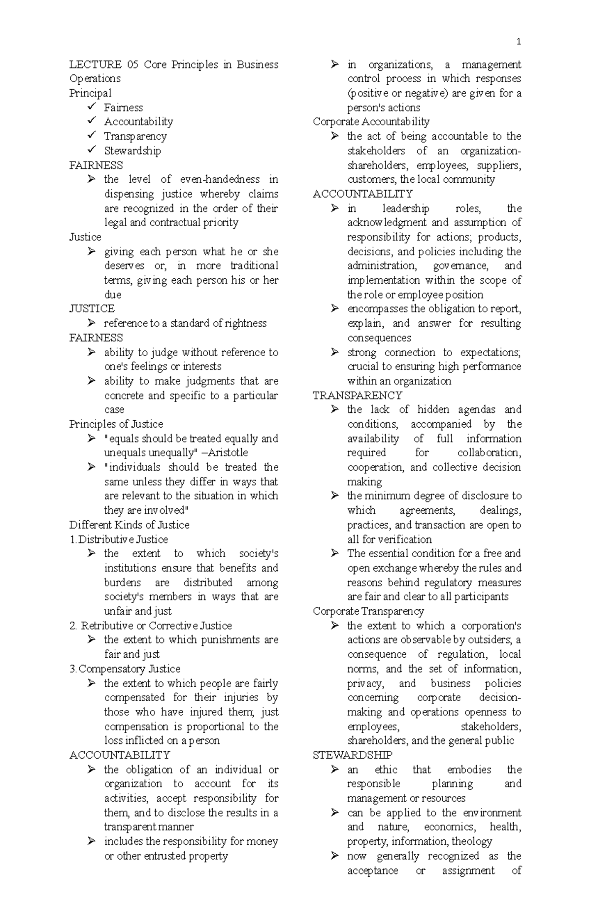 Ethics Notes Finals - r rjyfhgvacrcxax - LECTURE 05 Core Principles in ...