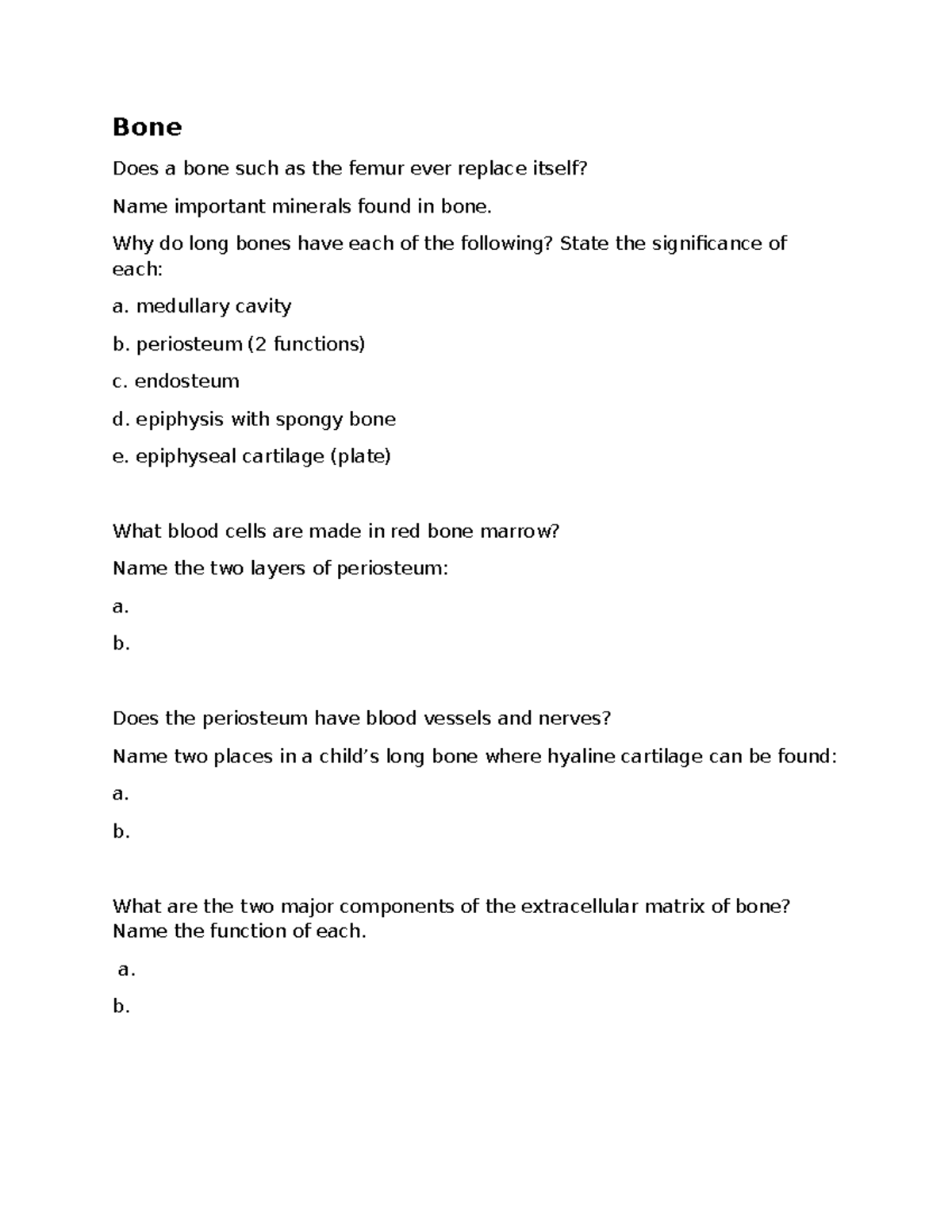 A&PI Test 2: Comprehensive Bone Study Guide and Key Concepts - Studocu