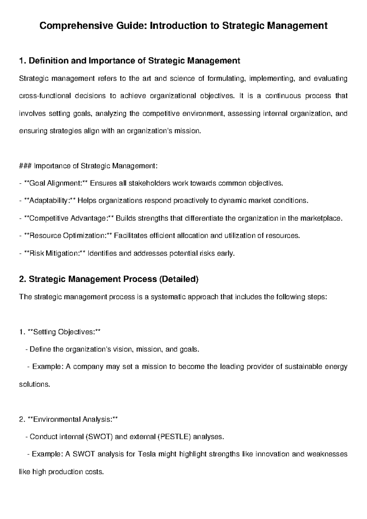 Strategic Management Overview: A Comprehensive Guide to Key Concepts ...