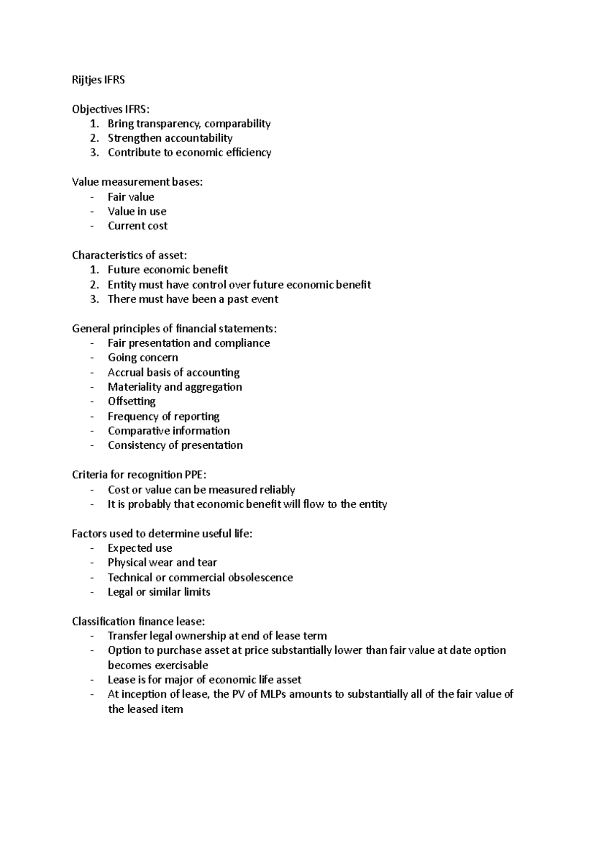 IFRS Study Notes: Key Concepts and Guidelines for Financial Statements ...