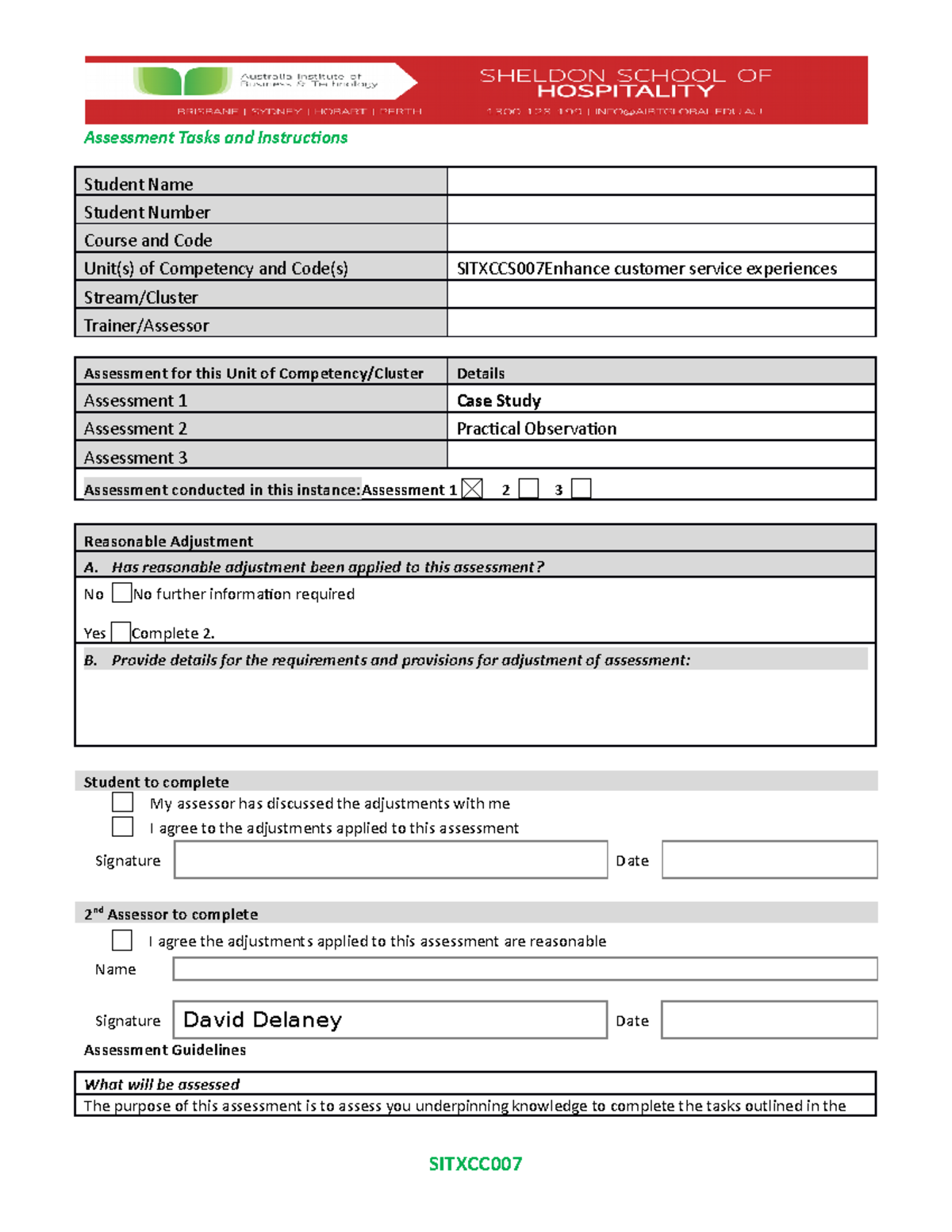 SITXCCS007 Assessment 1 Case Study: Enhancing Customer Experience - Studocu
