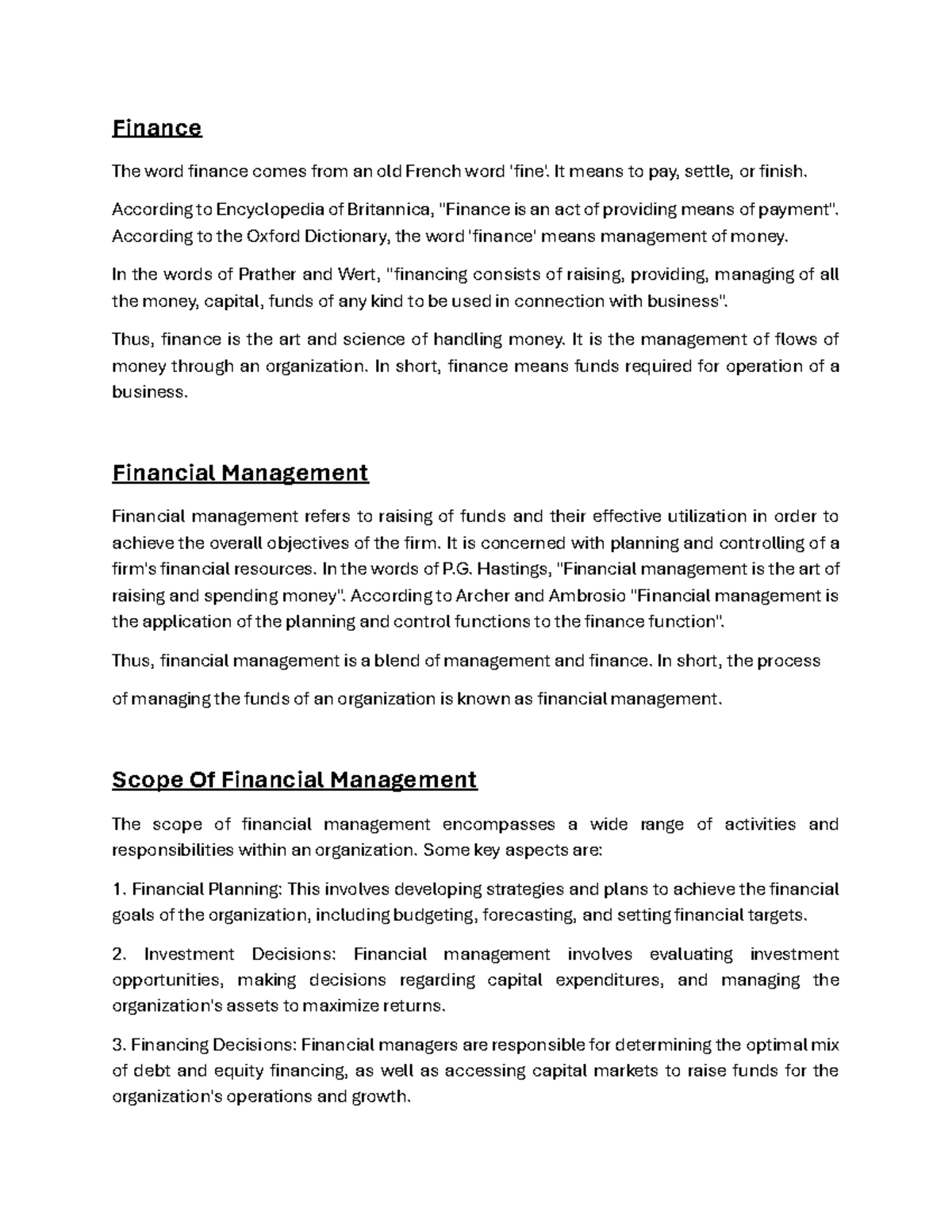 FM Module 1 - Understanding Financial Management Concepts - Studocu