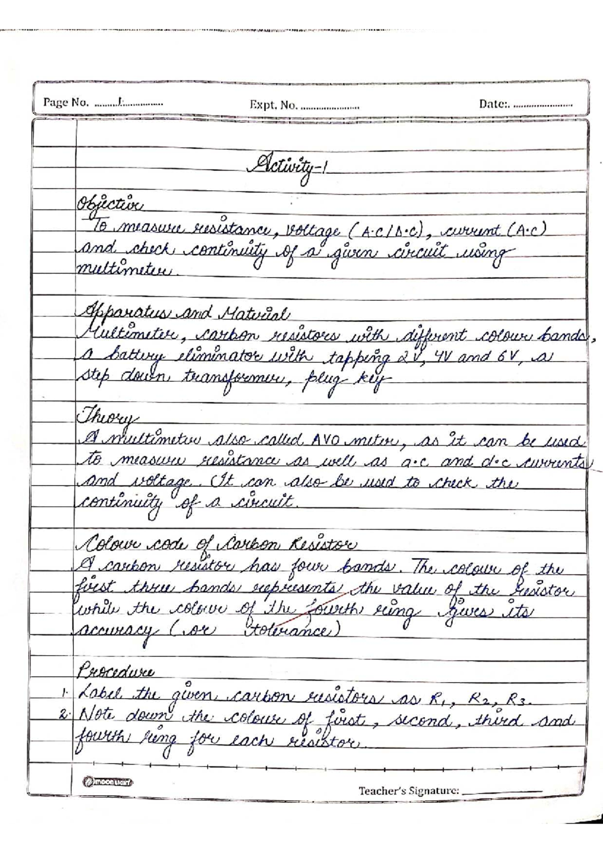 Class 12 Physics Lab: Multimeter Experiments & Circuit Analysis - Studocu
