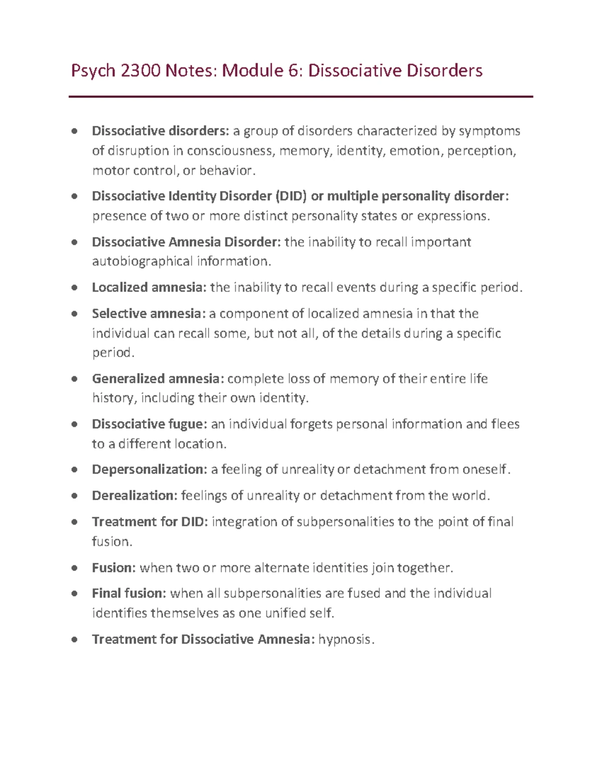 Psych 2300 Module 3 Clincial Assesment Diagnosis and Treatment - Psych ...