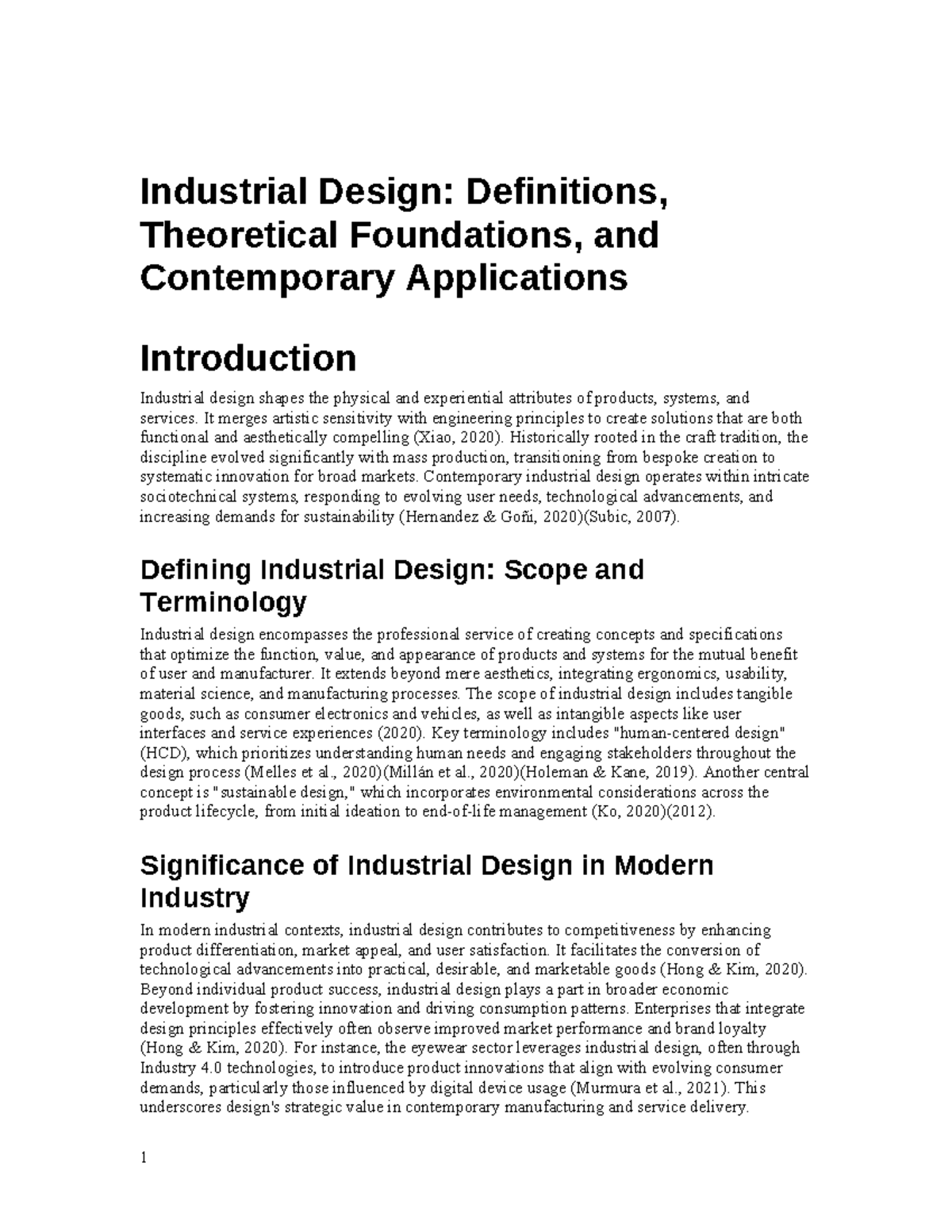 Industrial Design (ID 101): Theoretical Foundations & Modern ...