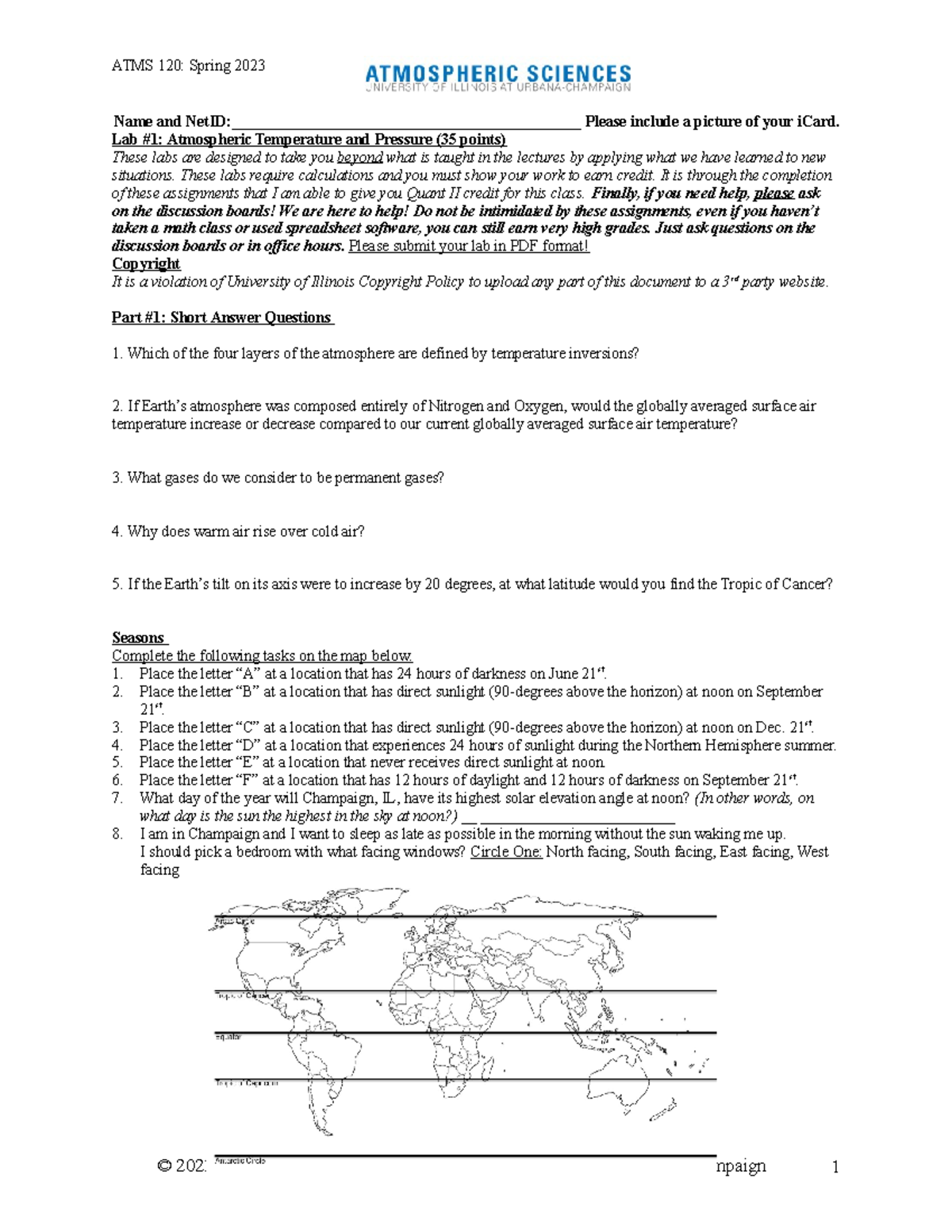 Lab 1: Atmospheric Temperature & Pressure (ATSM120 SP23) - Submission ...