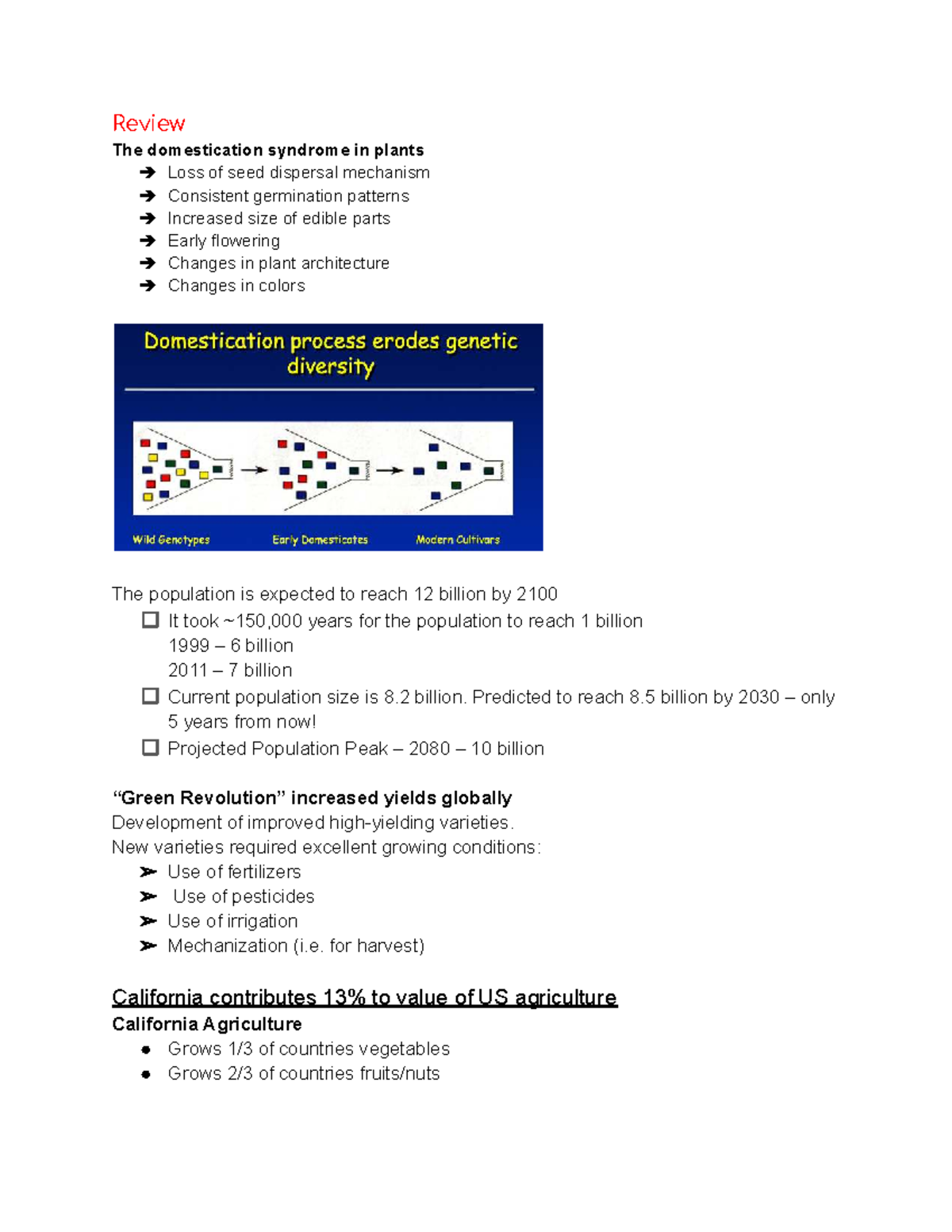 BPSC011 - The Impact of Domestication on Seed Dispersal and Population ...