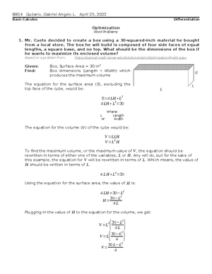 Basic Calculus - S2 - Q3 - Assignment (05172022) - BB14 Quilario ...