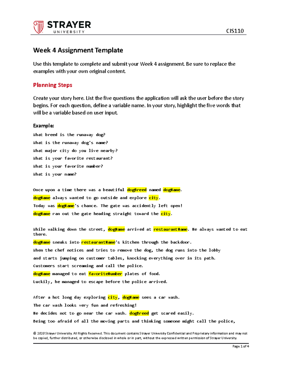 CIS110 Week 4 Assignment Template and Guidelines - Studocu
