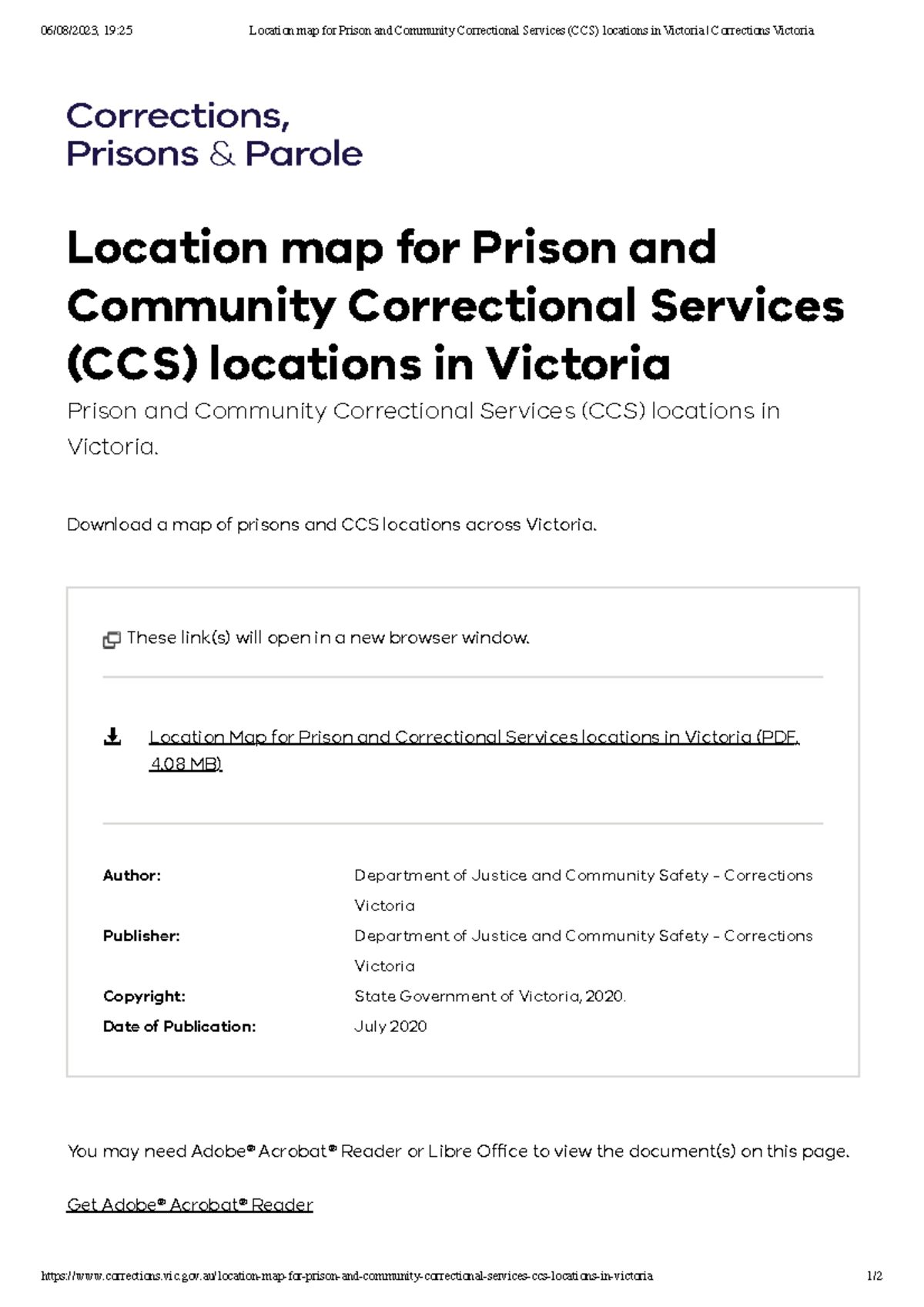 Location Map for Prisons & CCS in Victoria - Corrections Resource - Studocu