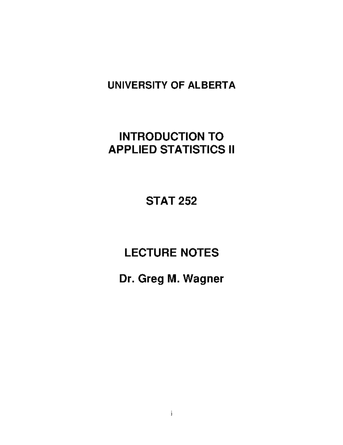 252Practice Final 1Soln - Statistics 252 – Final Exam – Version A ...