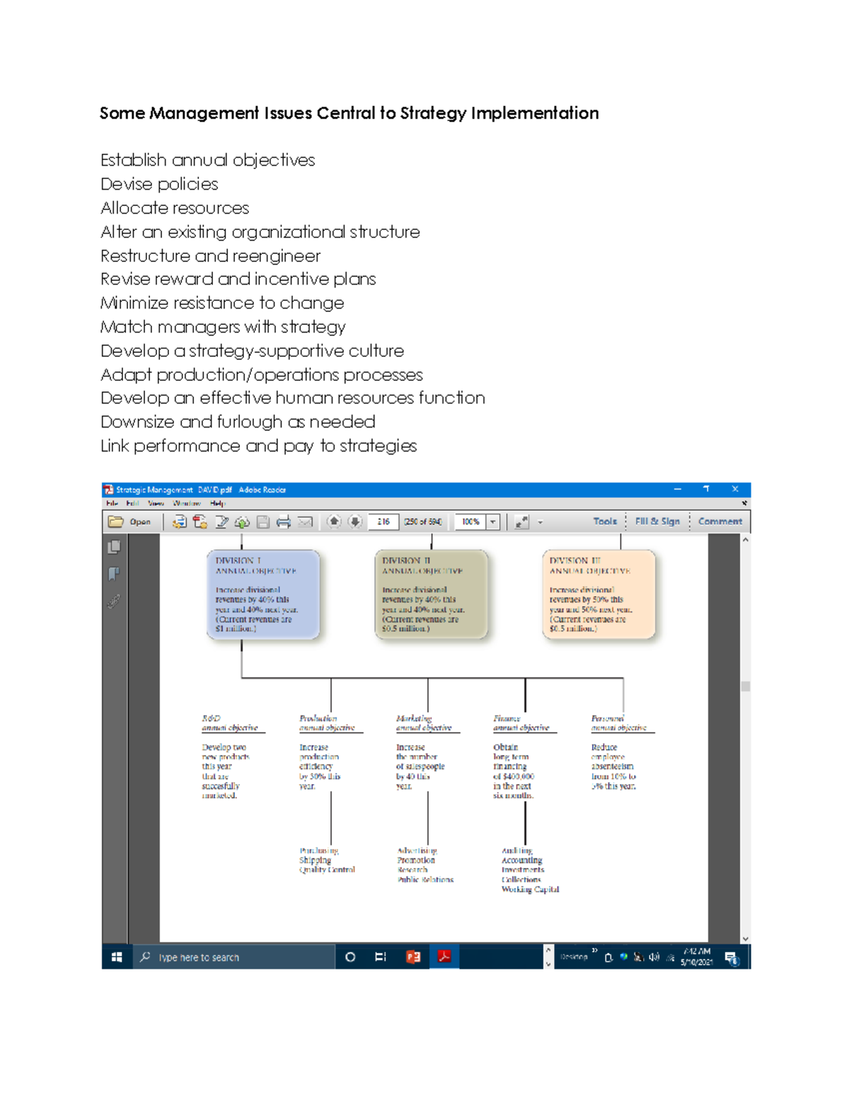 STRATEGIC MANAGEMENT STRATEGIC IMPLEMENTATION - Some Management Issues ...